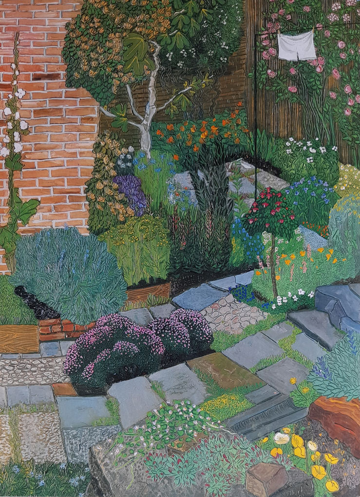 'Folke’s Garden in Zierikzee', 1981. Oil on canvas.